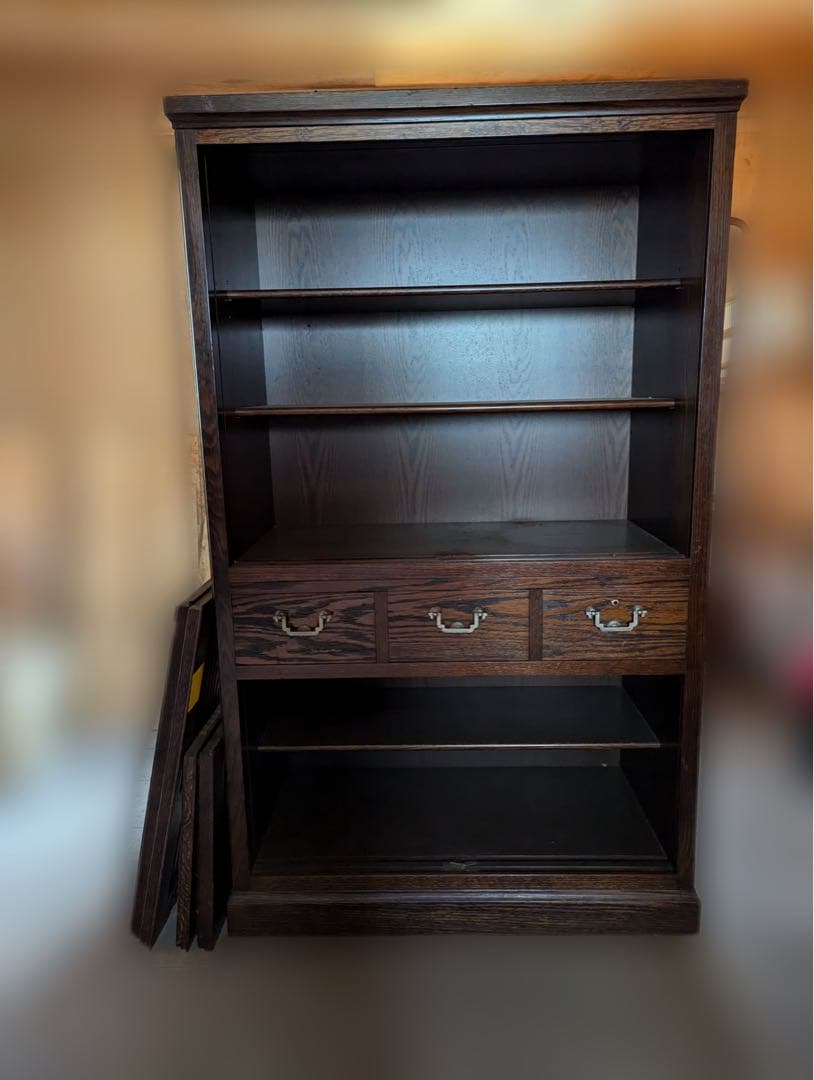 和風木製タンス 3段引き出し付き　茶箪笥　鍵付き