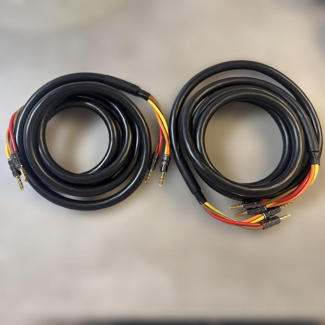 MOGAMI 3104 2本セット 24K バナナプラグ付 スピーカーケーブル