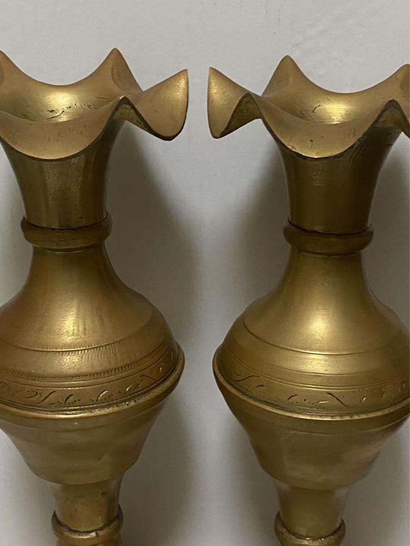 銅製 花瓶 花器 骨董品重1367g