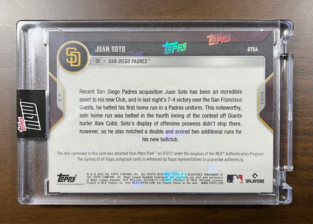【最終値下げ】Juan Soto topps now auto 直筆サイン