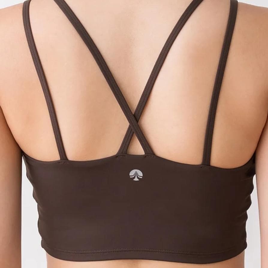 【SUKALA】　ブラトップ付きフラワーレーストップス　ブラウン　M