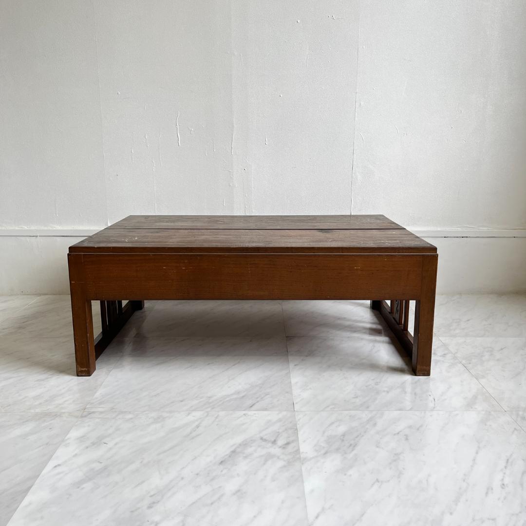 古い木味の文机 作業台 2杯引出し 和家具 棚 和アンティーク レトロ 無垢