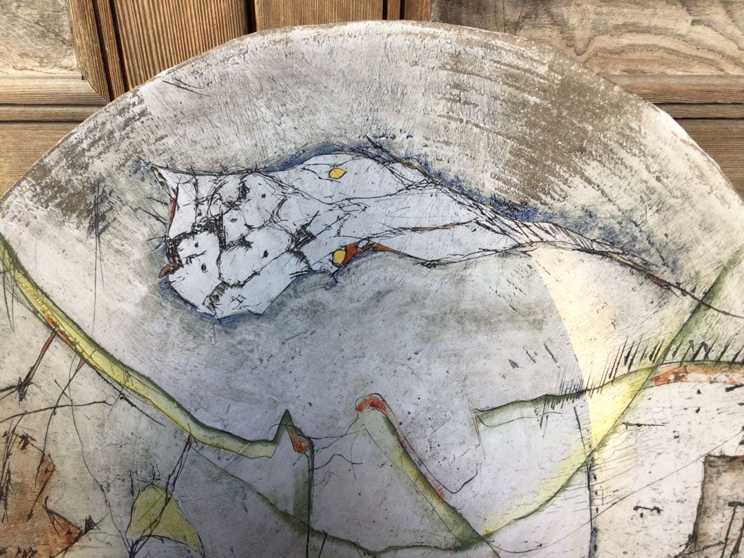 ◉笠間焼・人気陶芸家〓駒澤博司◉1990年陶展購入・代表作品：色絵大鉢φ40cm