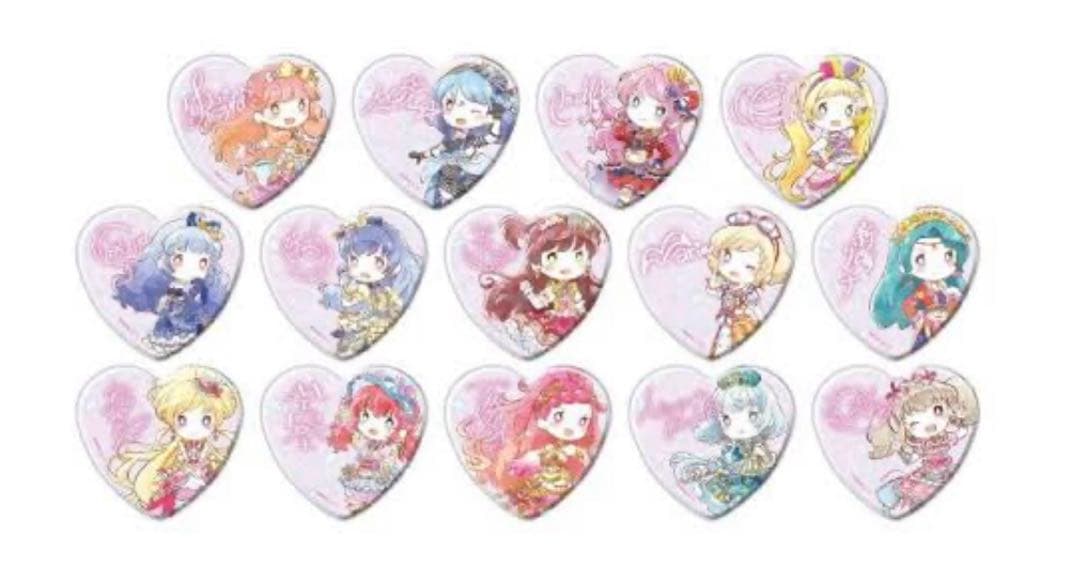 ホログラムハート缶バッジ「アイカツフレンズ！＆オンパレード！全14種