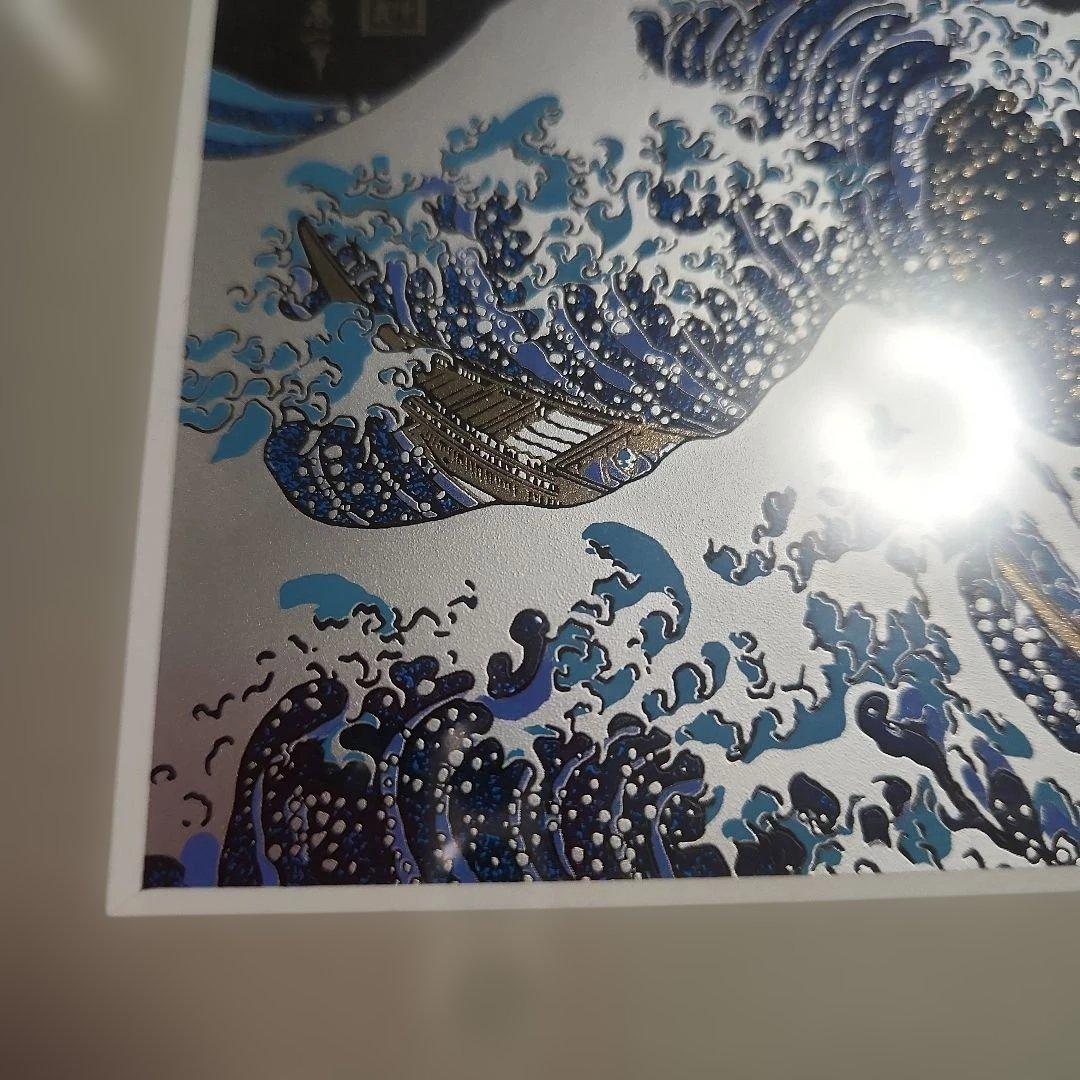 葛飾北斎　富嶽三十六景　神奈川沖浪裏　 金属立体画