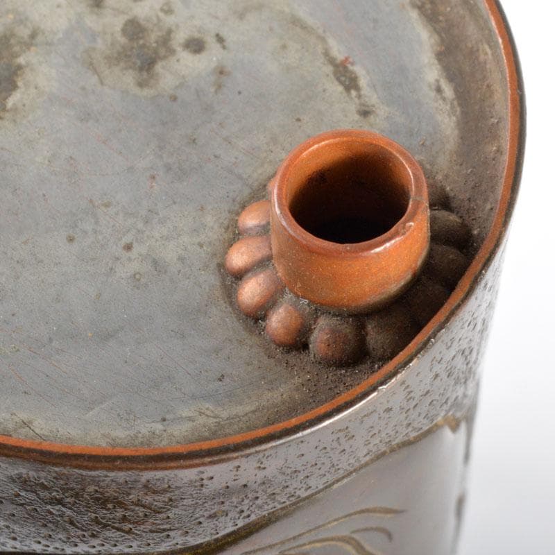 中国　古銅　刻象文　酒燗器　ちろり　酒瓶　M　R4707