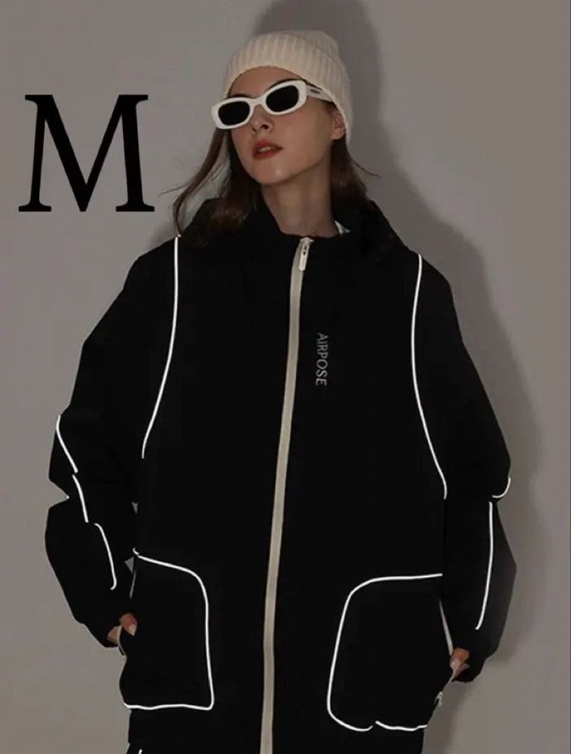 スノボウェア M ブラック 上下 セットアップ 韓国