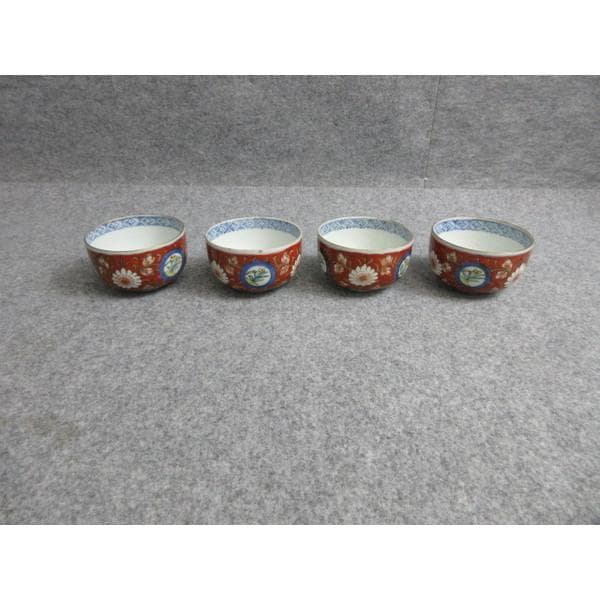伊万里焼錦手花唐草図りん茶碗4個 [B28403]