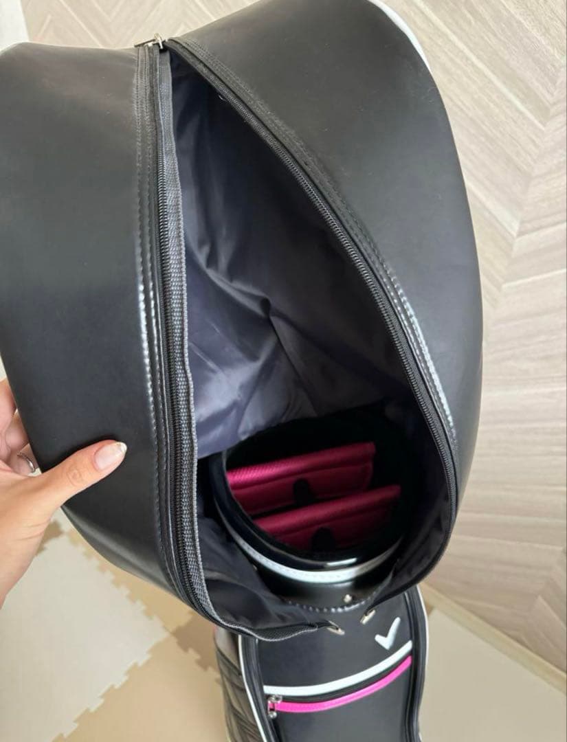 最終値下げ！美品⭐︎キャロウェイ ゴルフバッグ　キャディバッグ 黒 ピンク