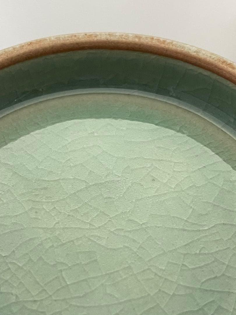 柳　海剛　高麗青磁象嵌印文　水指　茶道具　共箱　在銘