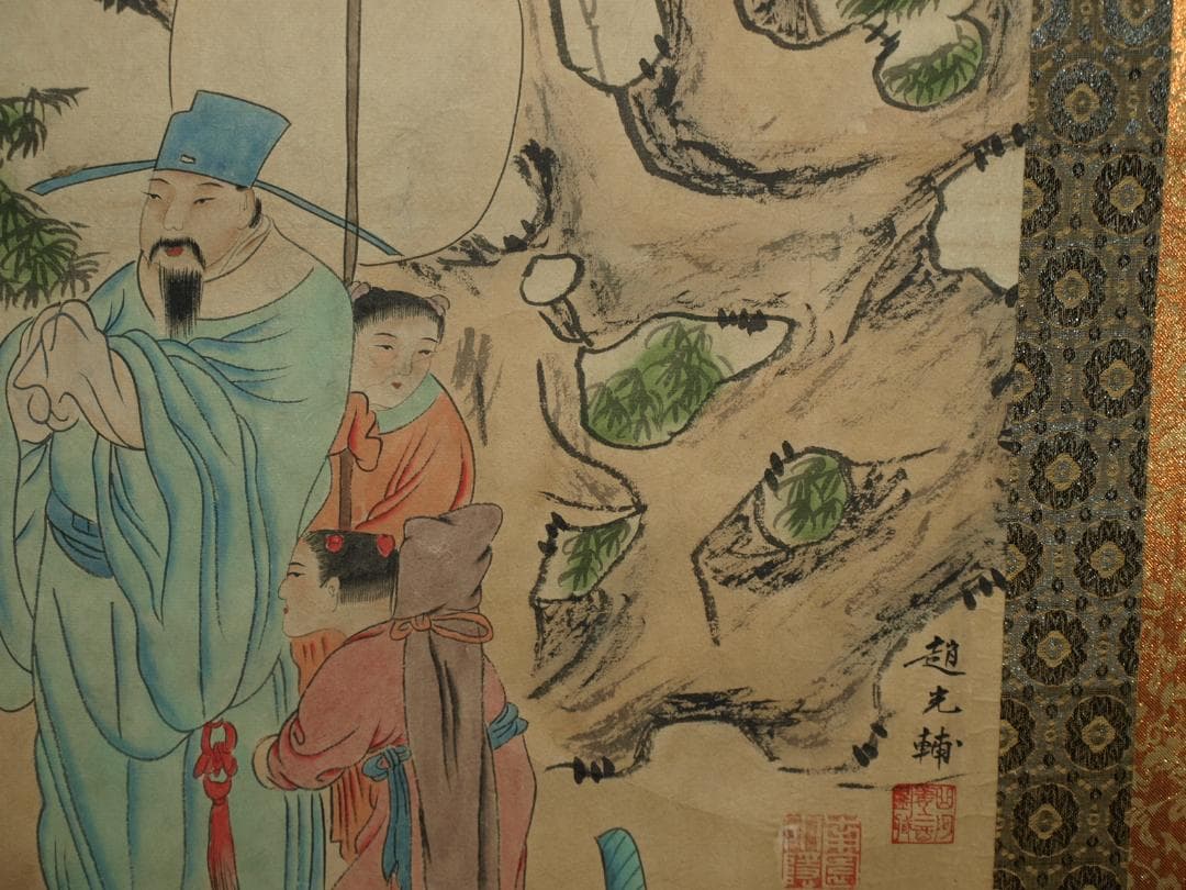 民間仕入れ品　中国　北宋の画家 掛け軸　捲り　肉筆絵 BD311A13-2