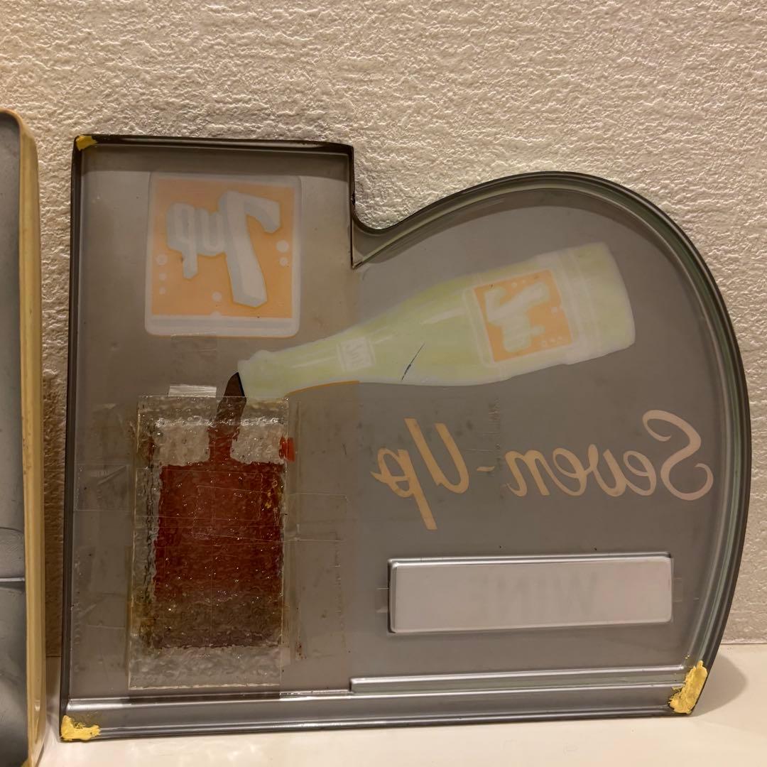 【7UPセブンアップWINE】動くライトヴィンテージ看板※ジャンク品