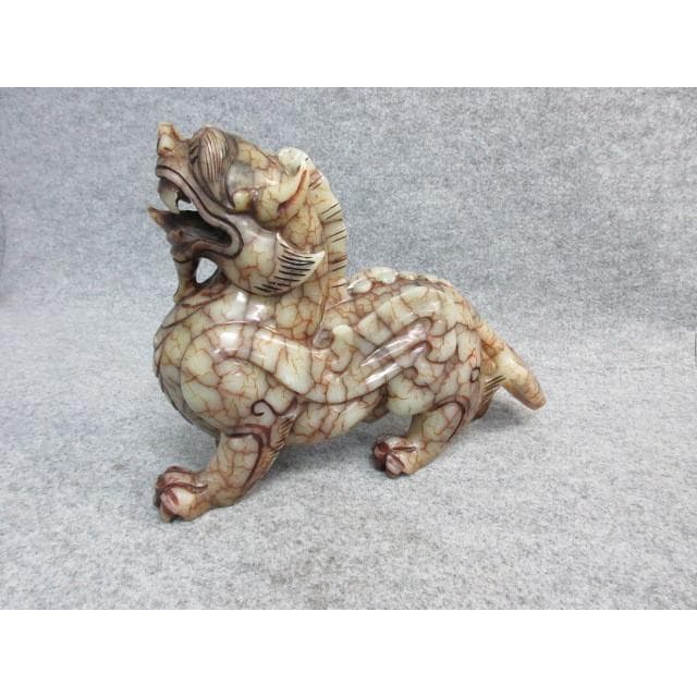 中国玉石獅子置物 [B26045]