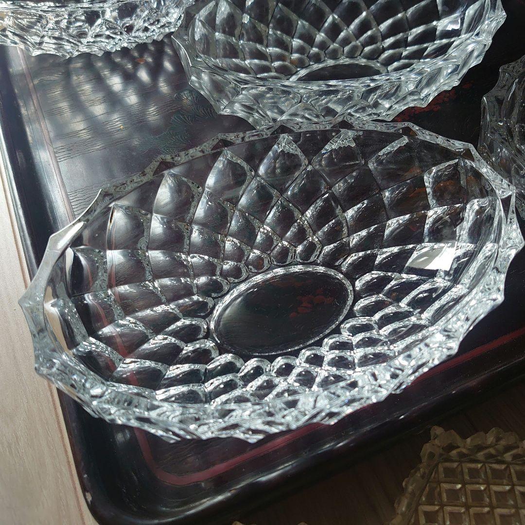 は*る様 ギヤマン　極厚ガラス 向付 5枚 猪口5枚