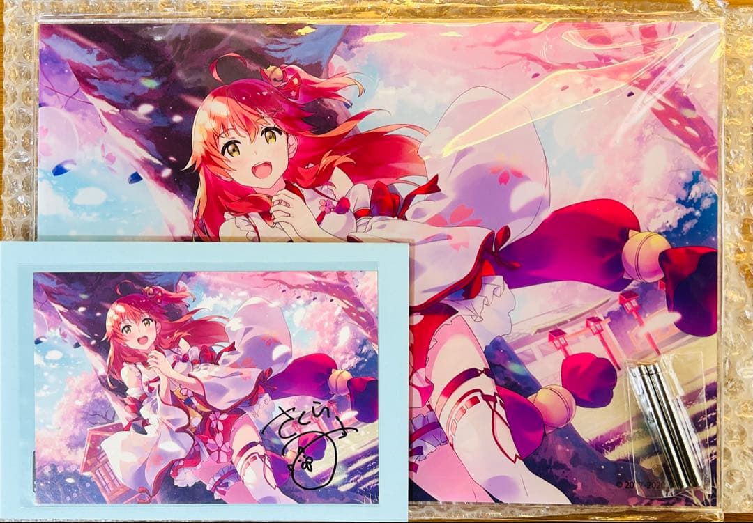 ホロライブ さくらみこ 2020誕生日記念 特典直筆ポストカード&アクリルパネル