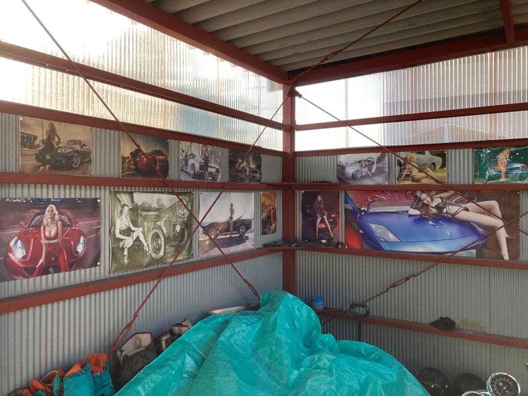 ピンナップポスター　ホットロッド　バイク　ローライダー