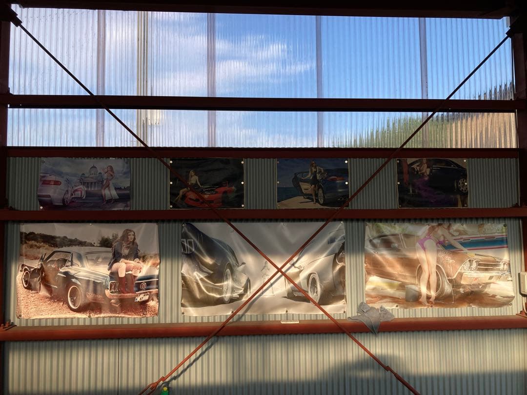 ピンナップポスター　ホットロッド　バイク　ローライダー