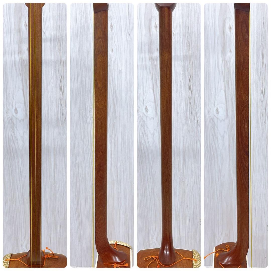 三味線 細棹 丸打胴 動物皮 ハードケース・撥・駒付き 和楽器 皮やぶれなし