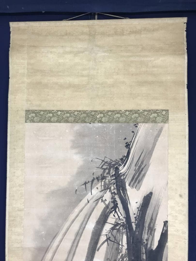 【真作】曽我徳輝/滝図/山水図/掛軸/名家伝来/AB-887