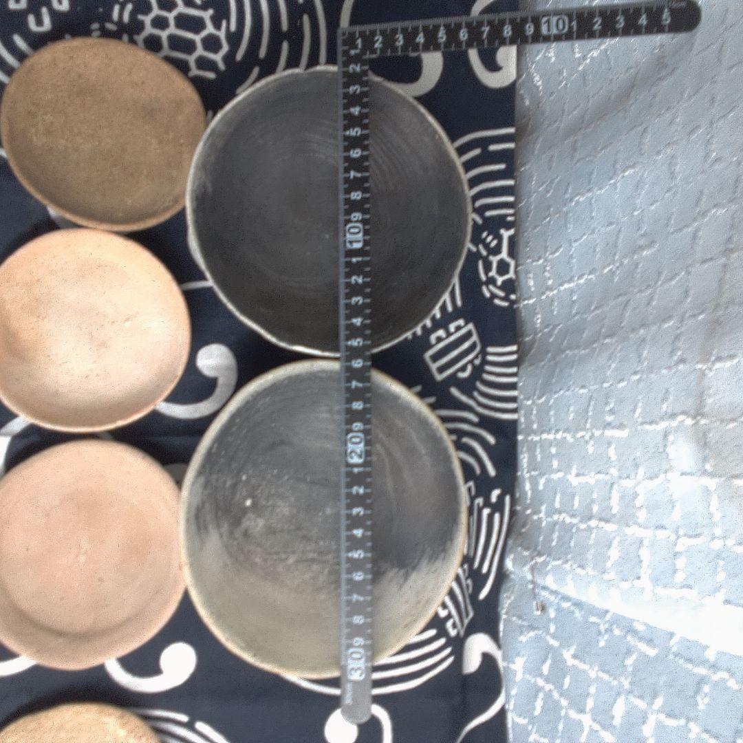 骨董１ 陶器製丸型皿5個セット中古