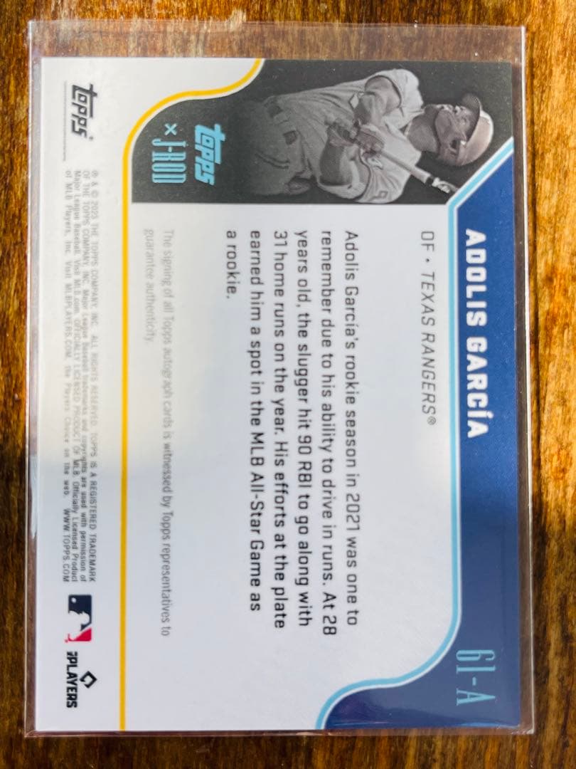 大活躍Adolis Garcia 直筆サイン　ガルシア　auto レンジャース