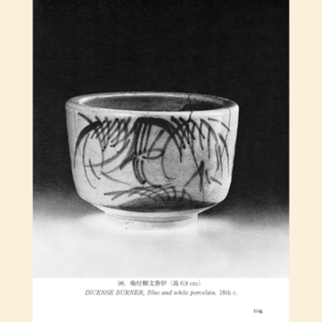 井伏鱒二著「珍品堂主人」秦秀雄氏愛蔵品同手　染付柳文香炉　古伊万里本物保証