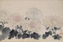 【真作】絵画　結城素明　日本画12号　秋麗の菊図　優雅な筆致と淡彩美　Y24