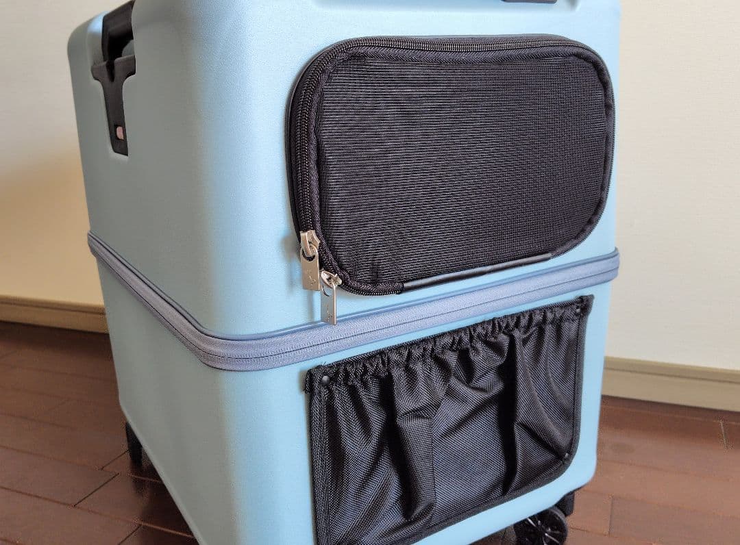 ペチコ ペットキャリー ペットスーツケース　Lサイズ ライトブルー PETICO