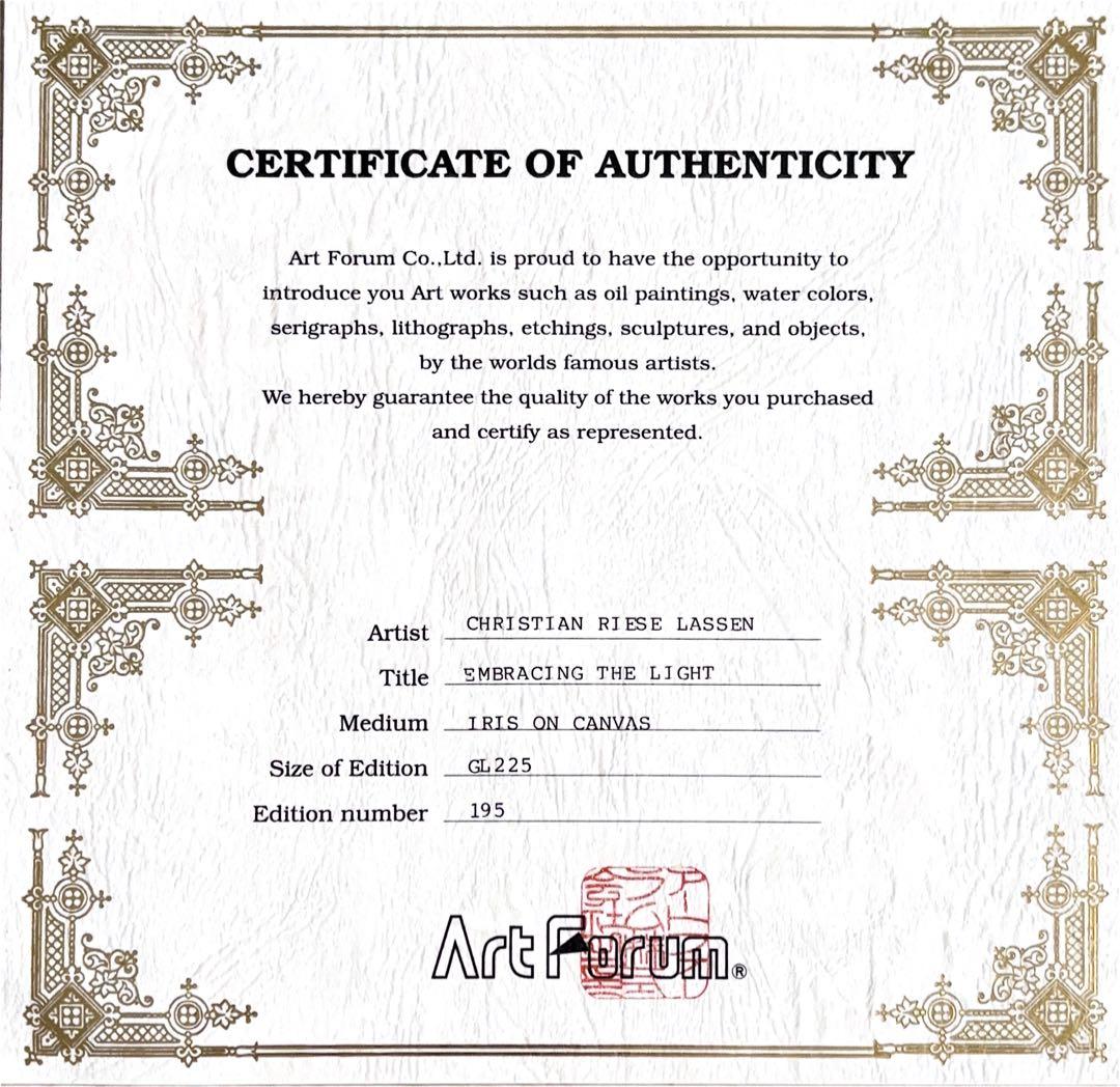 ラッセン版画エンブレイシング・ザ・ライト　ミクストメディア　手色彩　サイン　大型