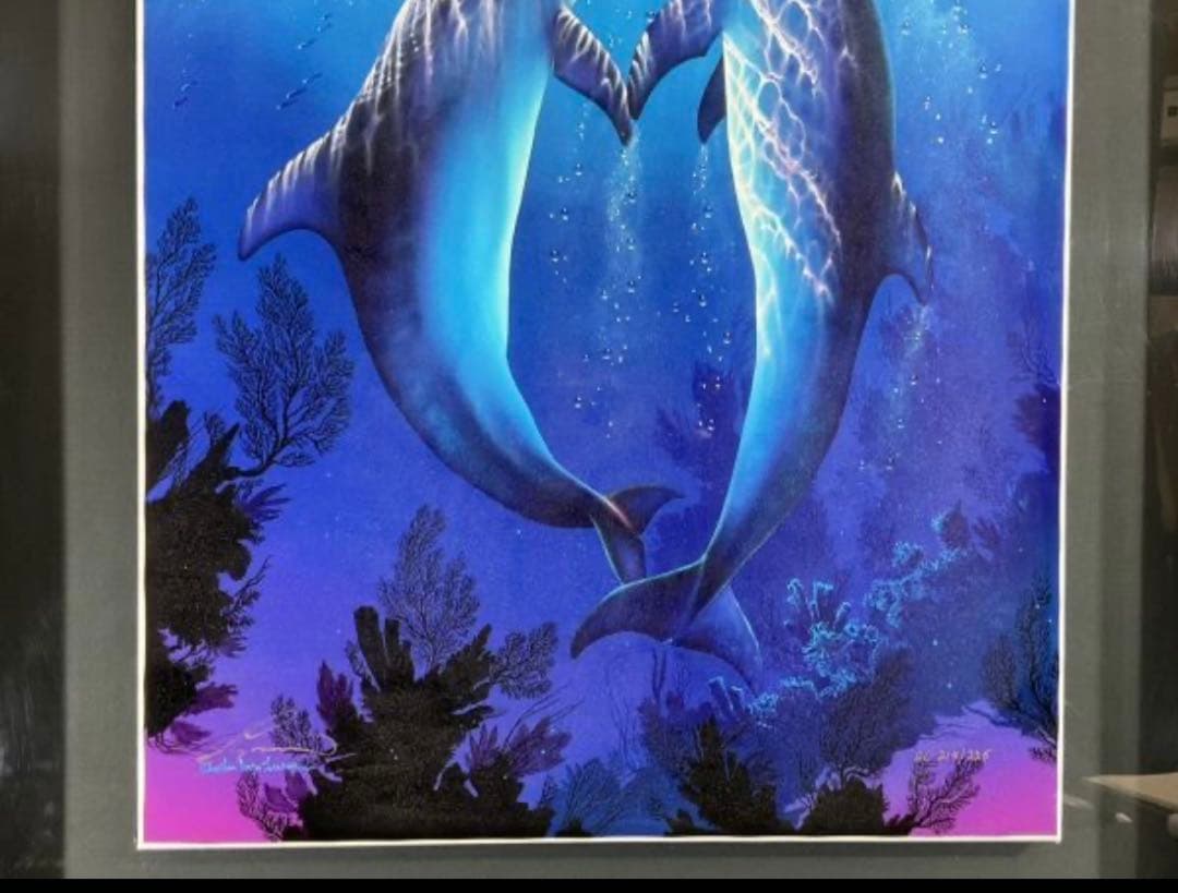 ラッセン版画エンブレイシング・ザ・ライト　ミクストメディア　手色彩　サイン　大型