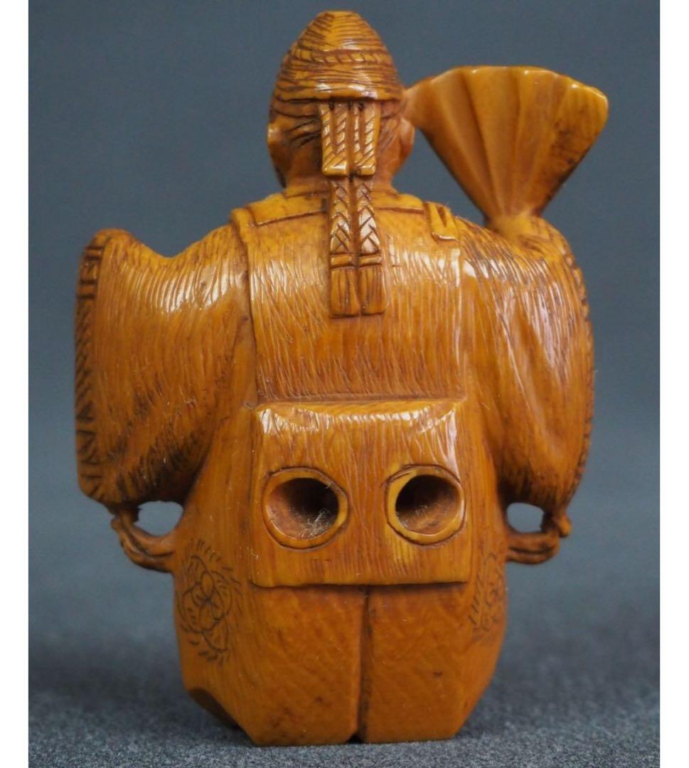 送料無料　時代物 根付 翁