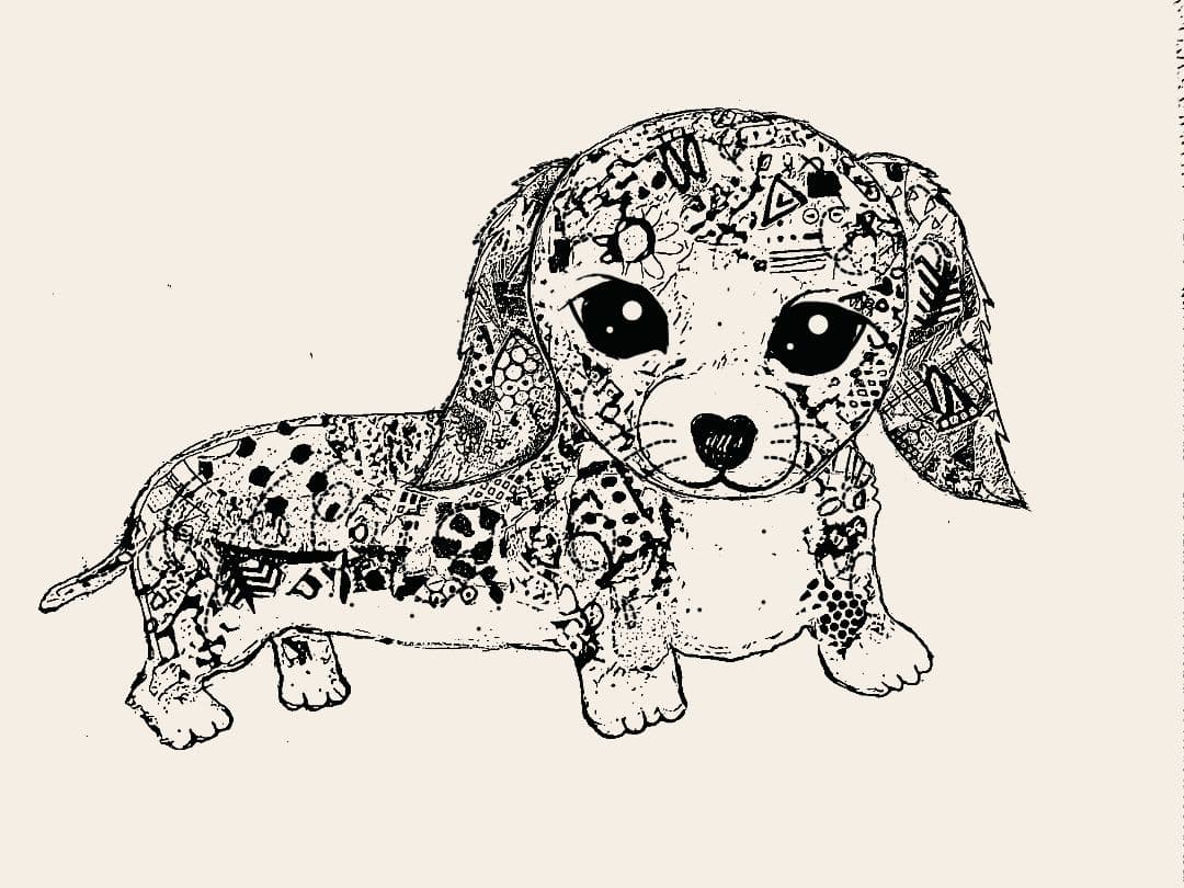 ご依頼参考作品の下図　ダックスフント