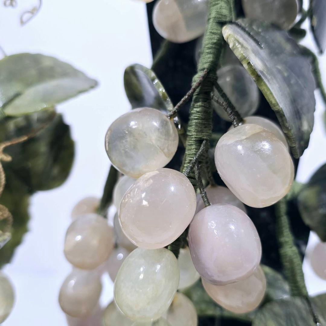 希少品 美術品 工芸品 置物　天然石 玉石 葡萄 年代物 ぶどう 風水 縁起物