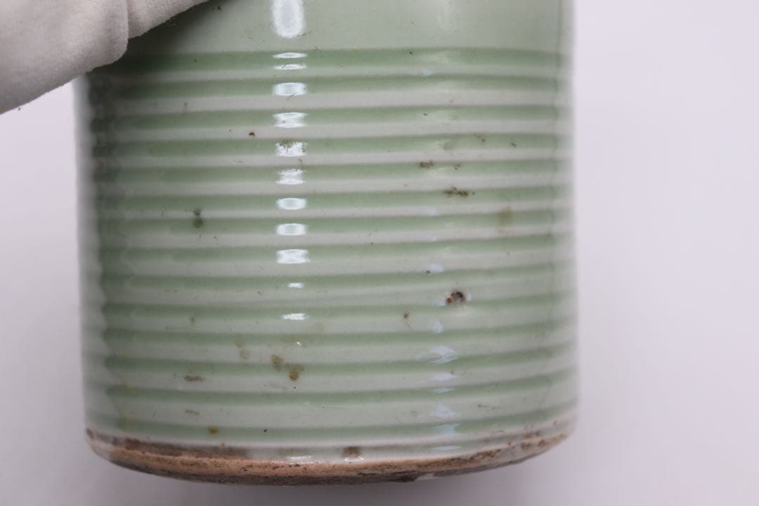 青磁　筆筒　送料込み0119