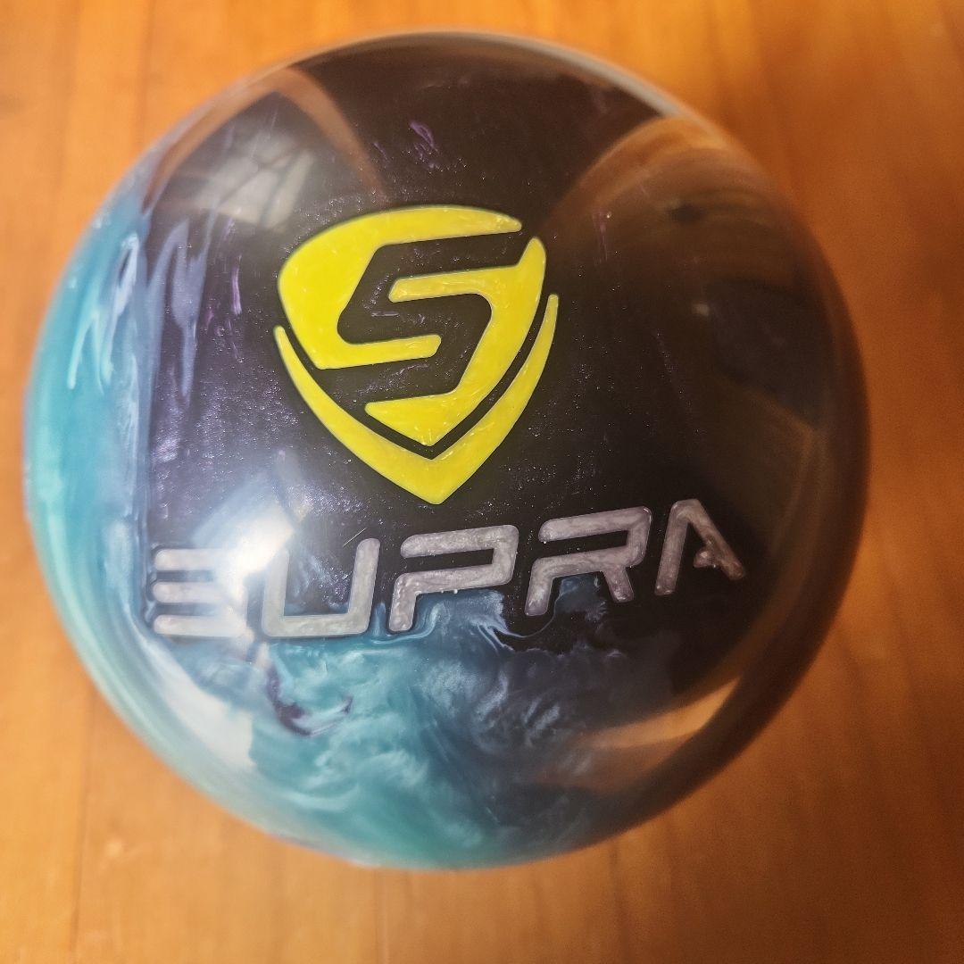 SUPRA ボウリングボール 青と黒のマーブル15ボンド