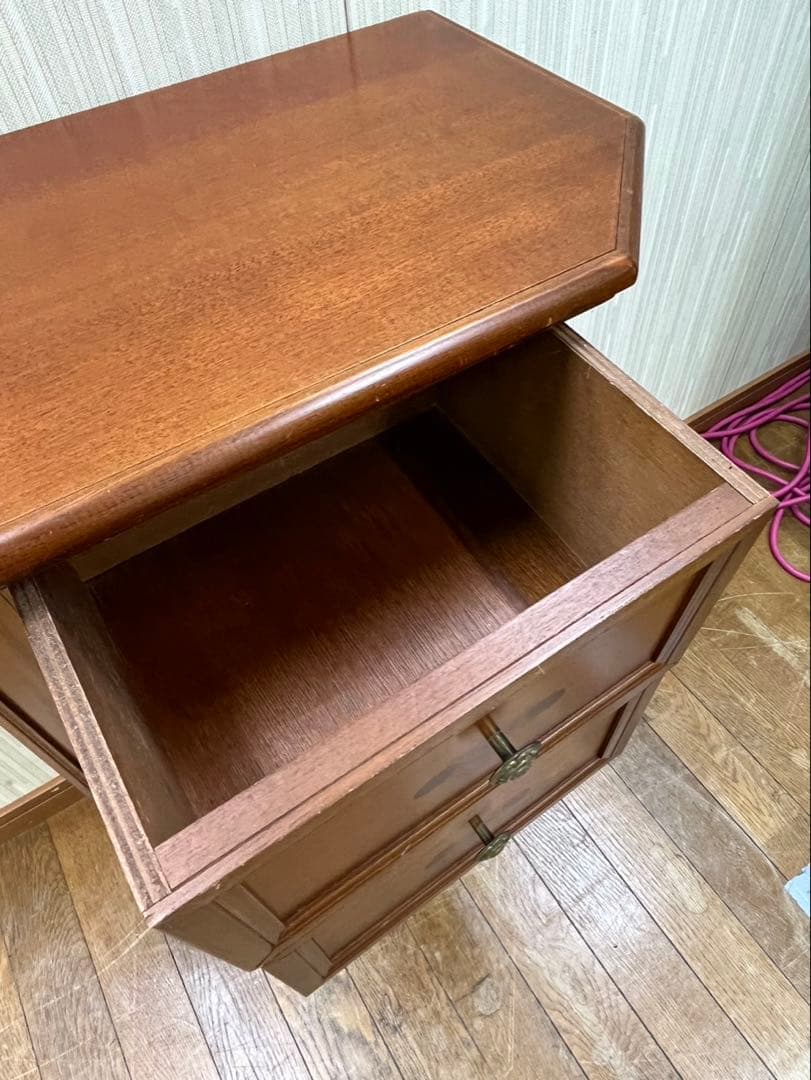 アンティーク家具 木製 イタリア 象嵌 電話台 サイドテーブル チェスト