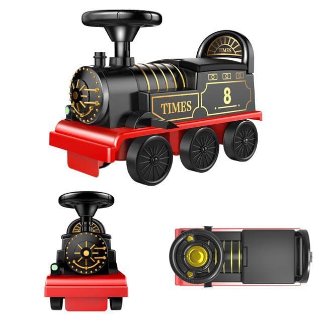 電動乗用 レトロ蒸気機関車SLタイプの電動乗用！ レールを走れてリアル感満載！