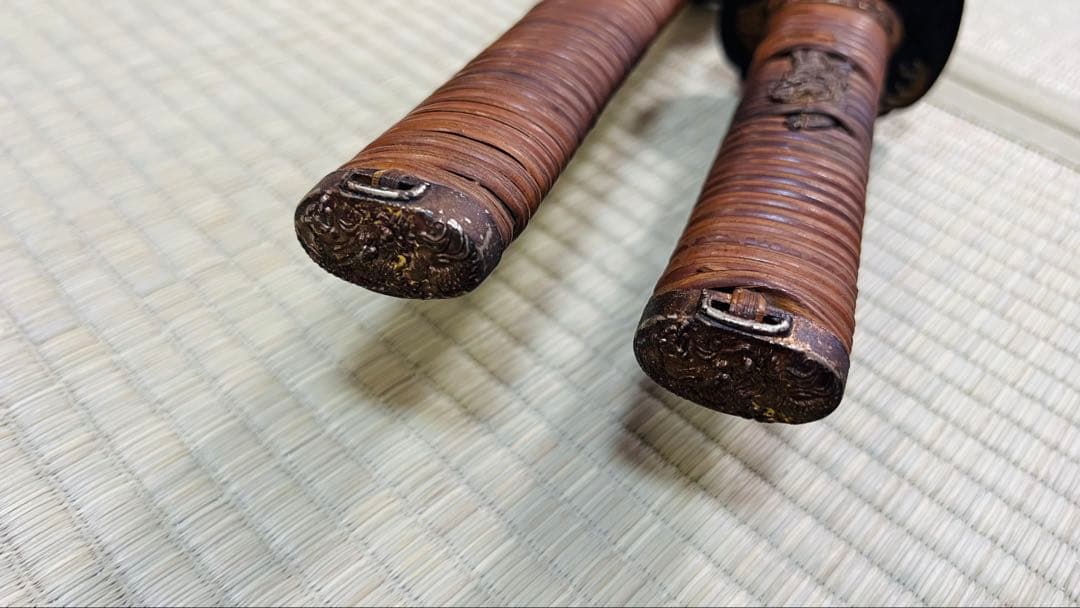 模造刀 大小 2振りセット 藤巻 鍔付き雲龍拵 笄付き 250519-4