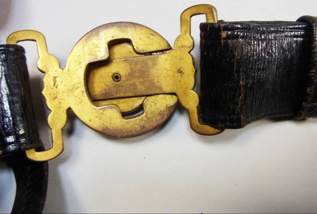 旧日本軍海軍士官用剣帯 帝国海軍連合艦隊短剣ベルト軍艦陸戦隊指揮官海軍省