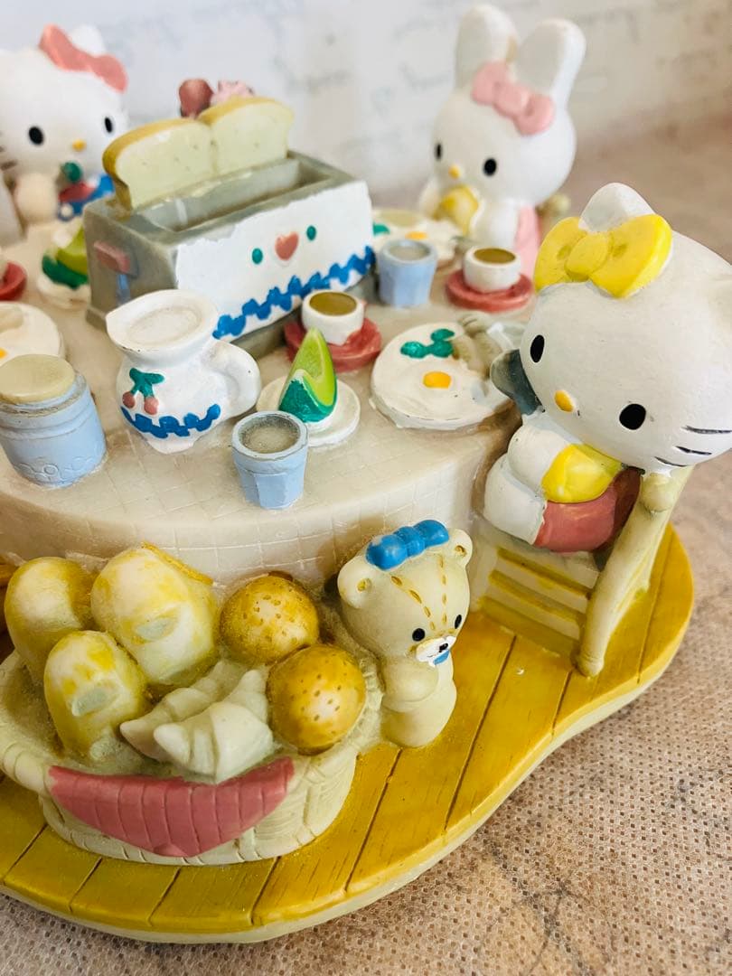 【希少】サンリオ ハローキティ みんなで朝ごはん ジオラマ風 貯金箱 レトロ