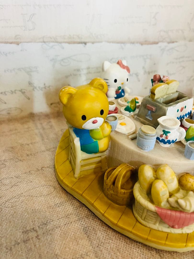 【希少】サンリオ ハローキティ みんなで朝ごはん ジオラマ風 貯金箱 レトロ