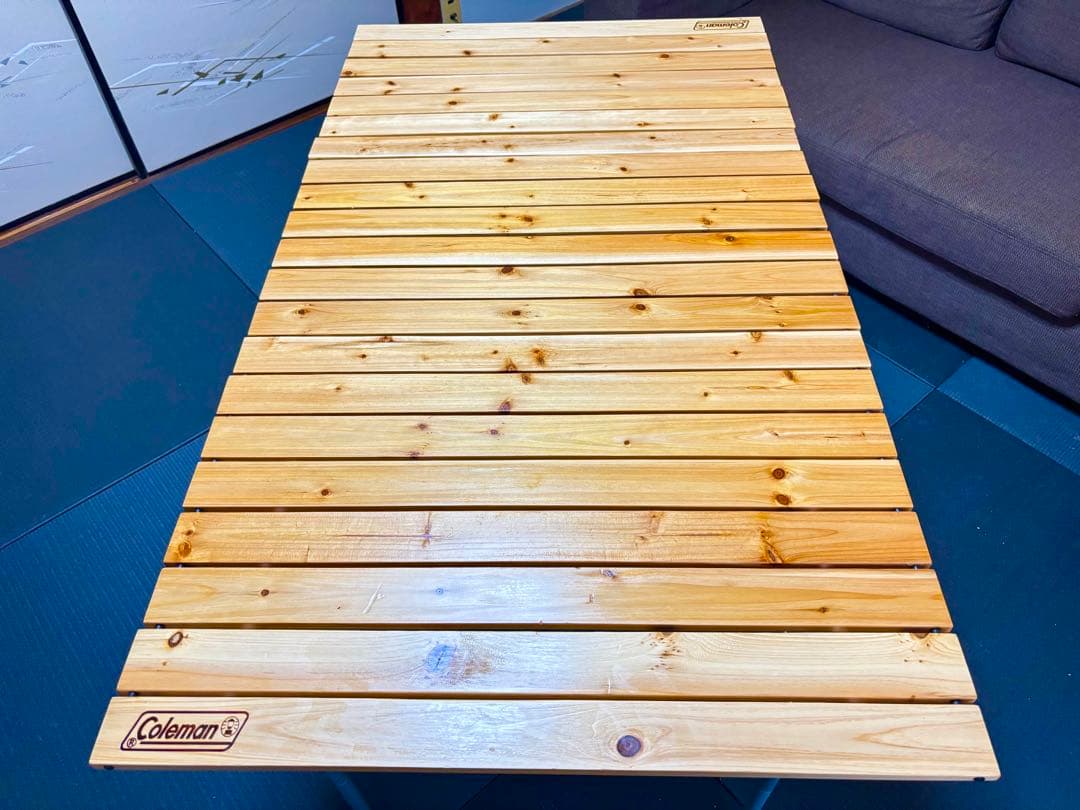 125センチ 廃盤 コールマン ナチュラルウッドロールテーブル　美品