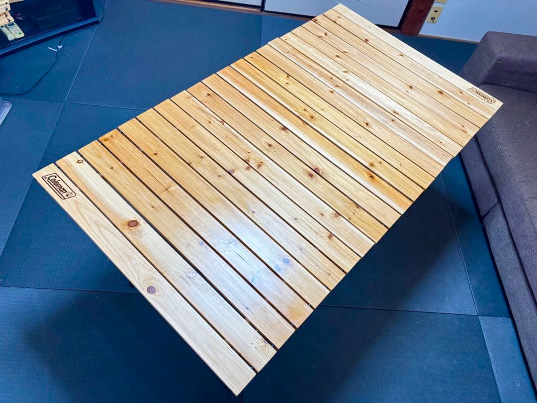 125センチ 廃盤 コールマン ナチュラルウッドロールテーブル　美品