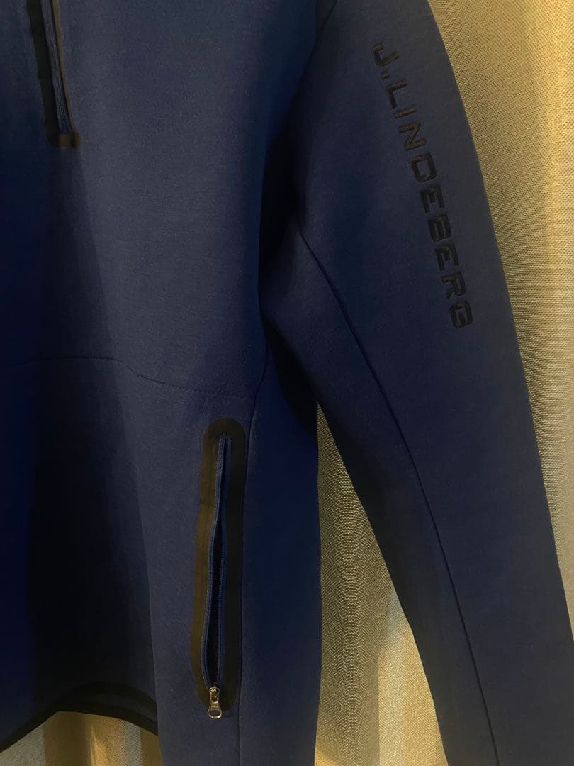 ジェイリンドバーグ　J.LINDEBERG パーカー　ハーフジップ　刺繍ロゴ　L