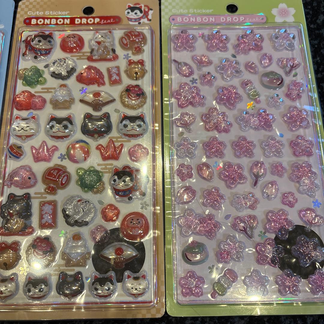 和柄ボンボンドロップシール　8種類BONBON DROP シール 8シートセット
