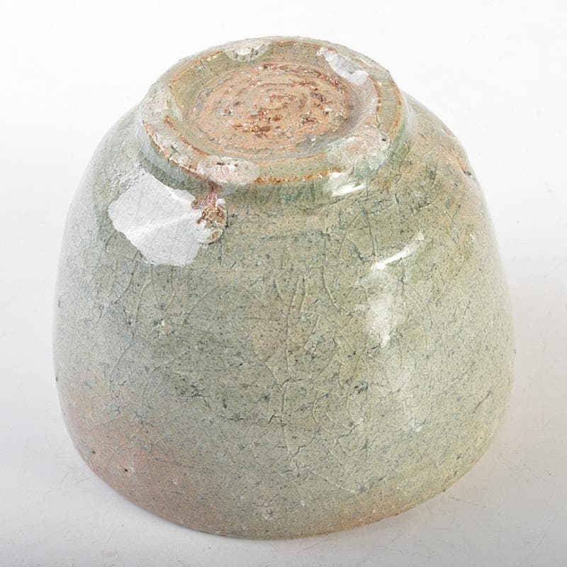 茶道具　登窯　木村盛和作　自然灰釉　茶碗　共布共箱　C　R7477