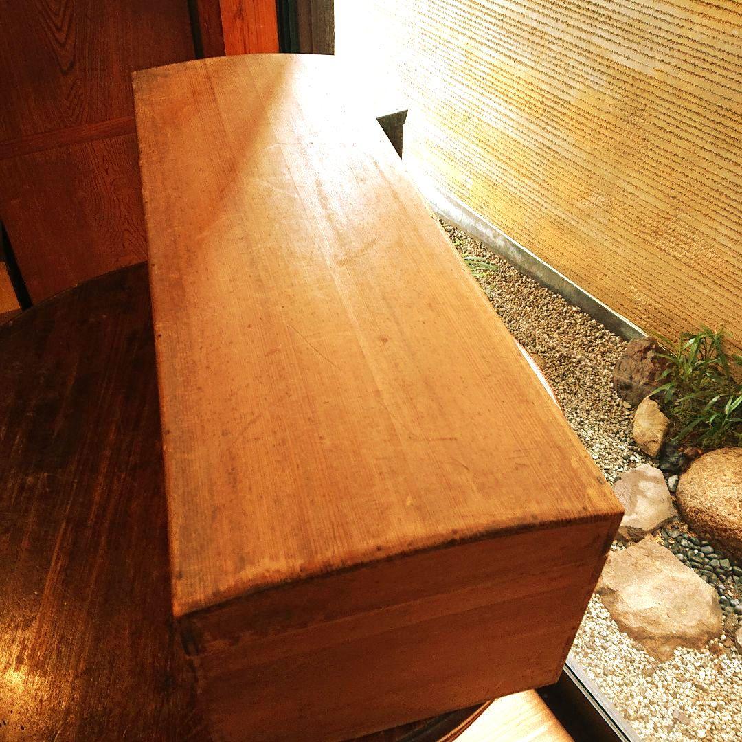 骨董 総檜 軸箱