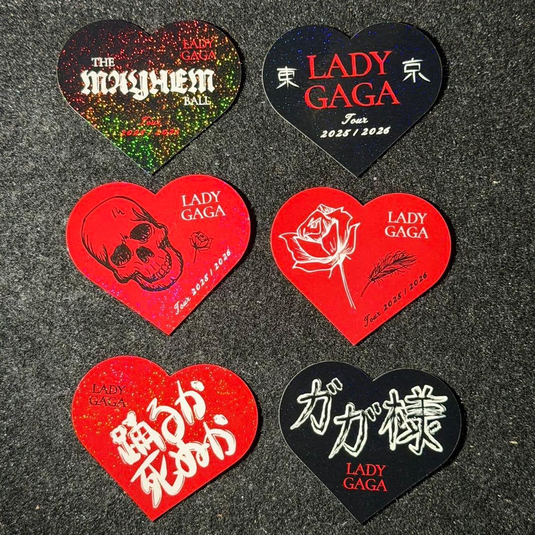 レディー ガガ メイヘム 会場 日本 ハート ホログラム ステッカー 6種