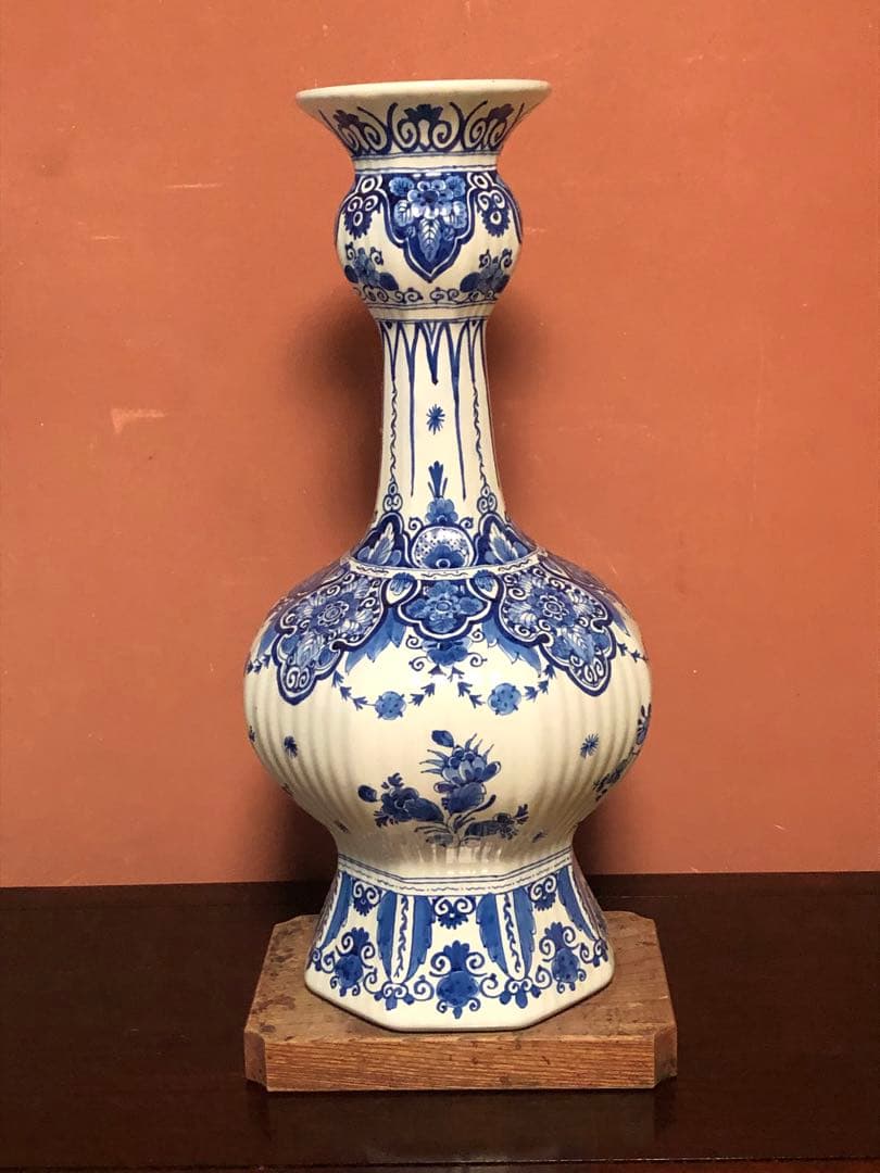 最終価格　存在感抜群の特大時代物デルフト染付花瓶