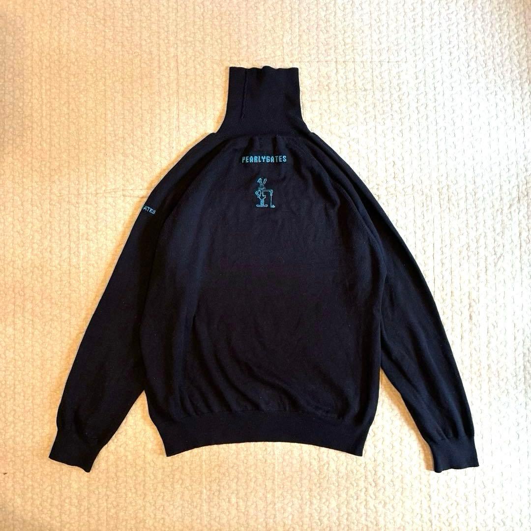 PEARLY GATES タートルネックセーター M ネイビー 4 ゴルフ
